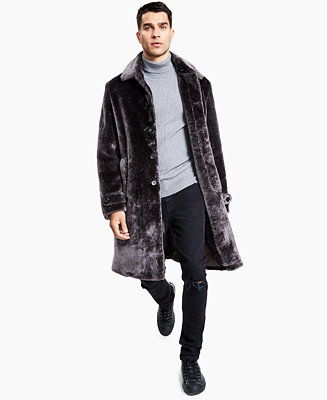 Regular Fit Faux Fur Top Coat Created, Faux Fur Coat Mens Macys