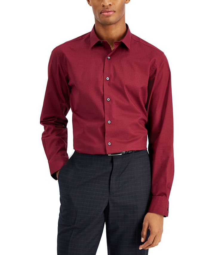 Alfani Men's Slim Fit Houndstooth Dress Shirt, Created for Macy's - Macy's