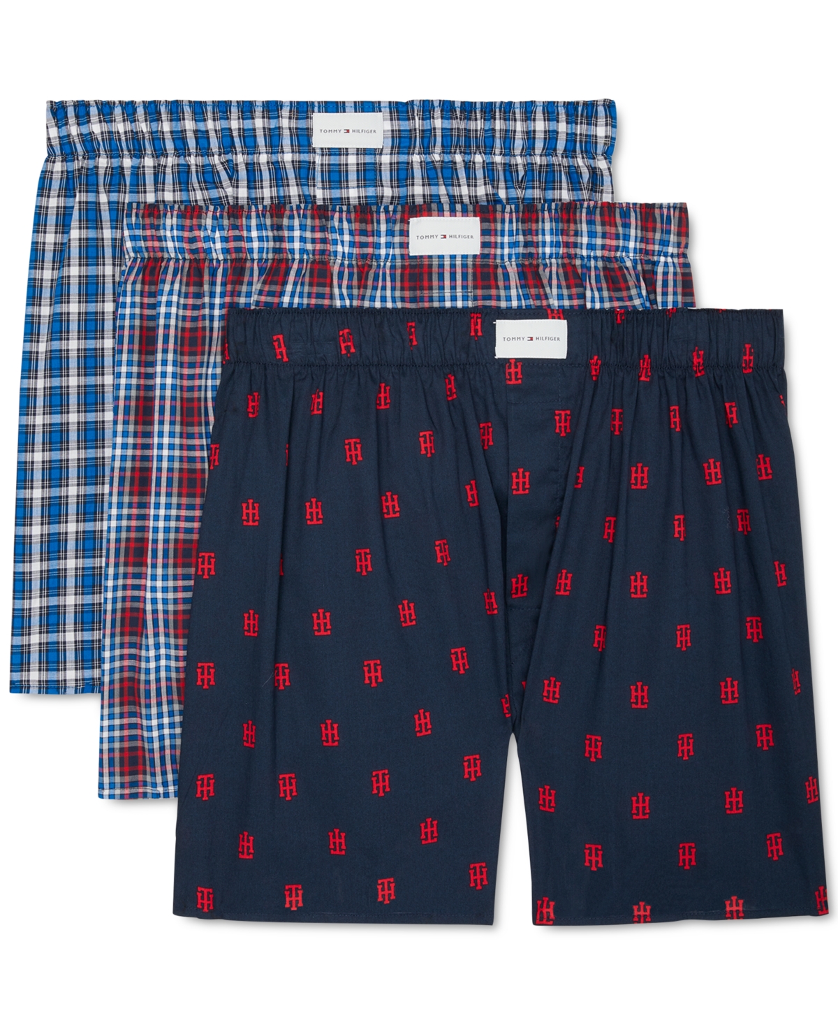 Tommy Hilfiger Men's 3-Pack Classic Printed Cotton Poplin Boxers