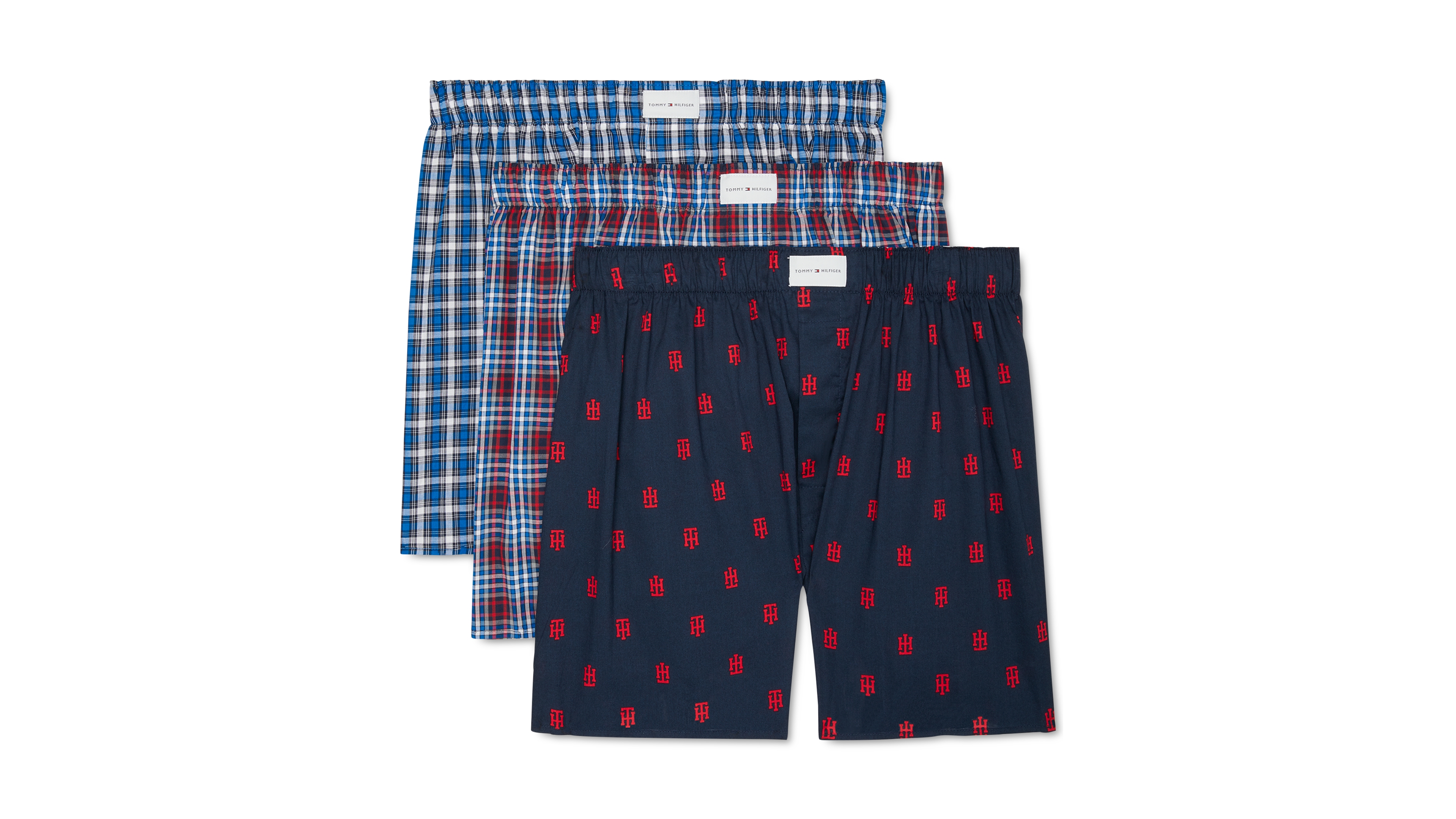 Tommy Hilfiger Men's 3-Pack Classic Printed Cotton Poplin Boxers