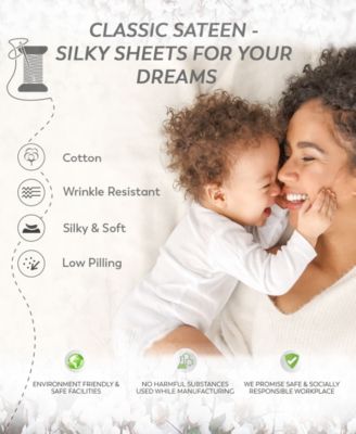400 Thread Count Wrinkle Resistant Cotton Sateen Sheet Sets