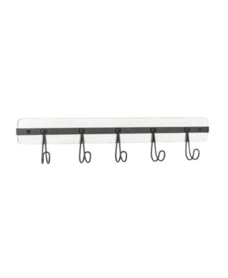 Rowan Wall Mount 5-Hook Wood Entryway Storage and Organization Rack