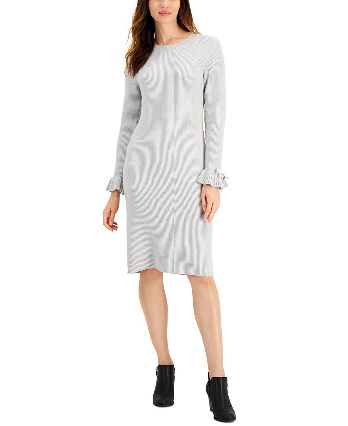 Macy's white sweater dress top