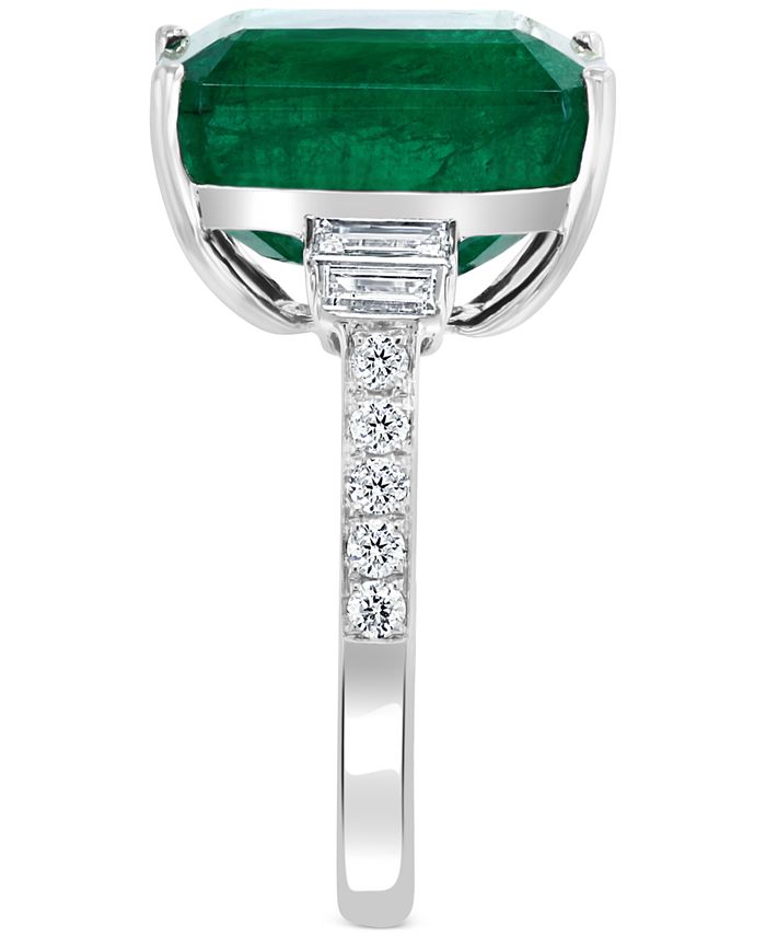 EFFY Collection - Emerald (8-1/2 ct. t.w.) & Diamond (1/2 ct. t.w.) Ring in 14k White Gold