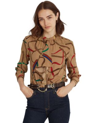 Lauren Ralph Lauren Printed Equestrian-Inspired Top - Macy's