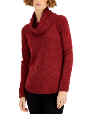 Style \u0026 Co Petite Waffle Cowlneck Sweater, Created for Macy's - Merlot - Size P/S