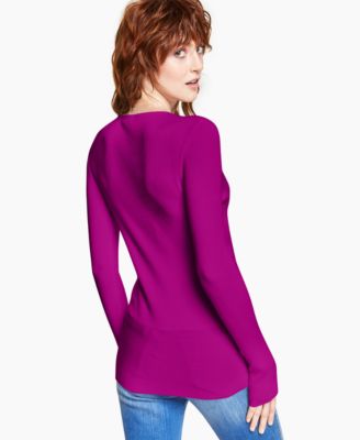 ribbed surplice sweater