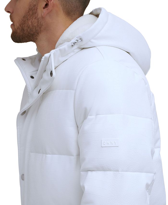 DKNY Men's Faux Leather Extra Long Parka Coat & Reviews Coats & Jackets Men Macy's