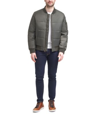 quilted puffer bomber jacket