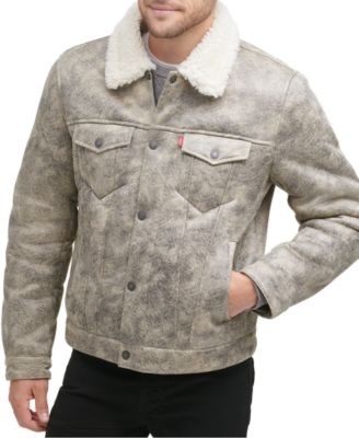 levi's faux shearling lined trucker puffer jacket