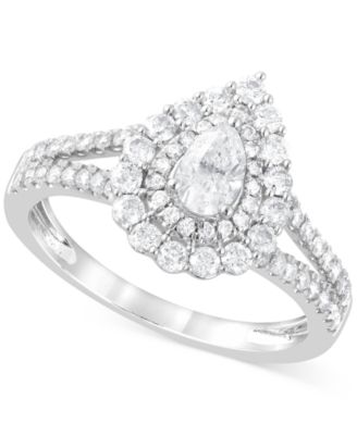 Macy's - Diamond Pear Halo Ring (1 ct. t.w.) in 14k White Gold