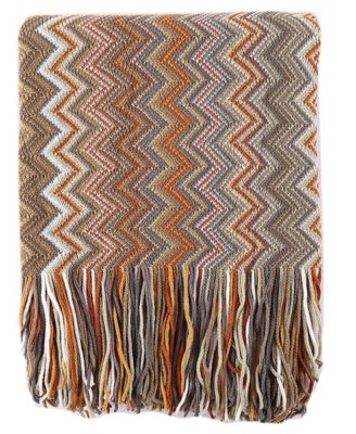 Multi-Color Chevron Pattern Throw, 60" x 50"