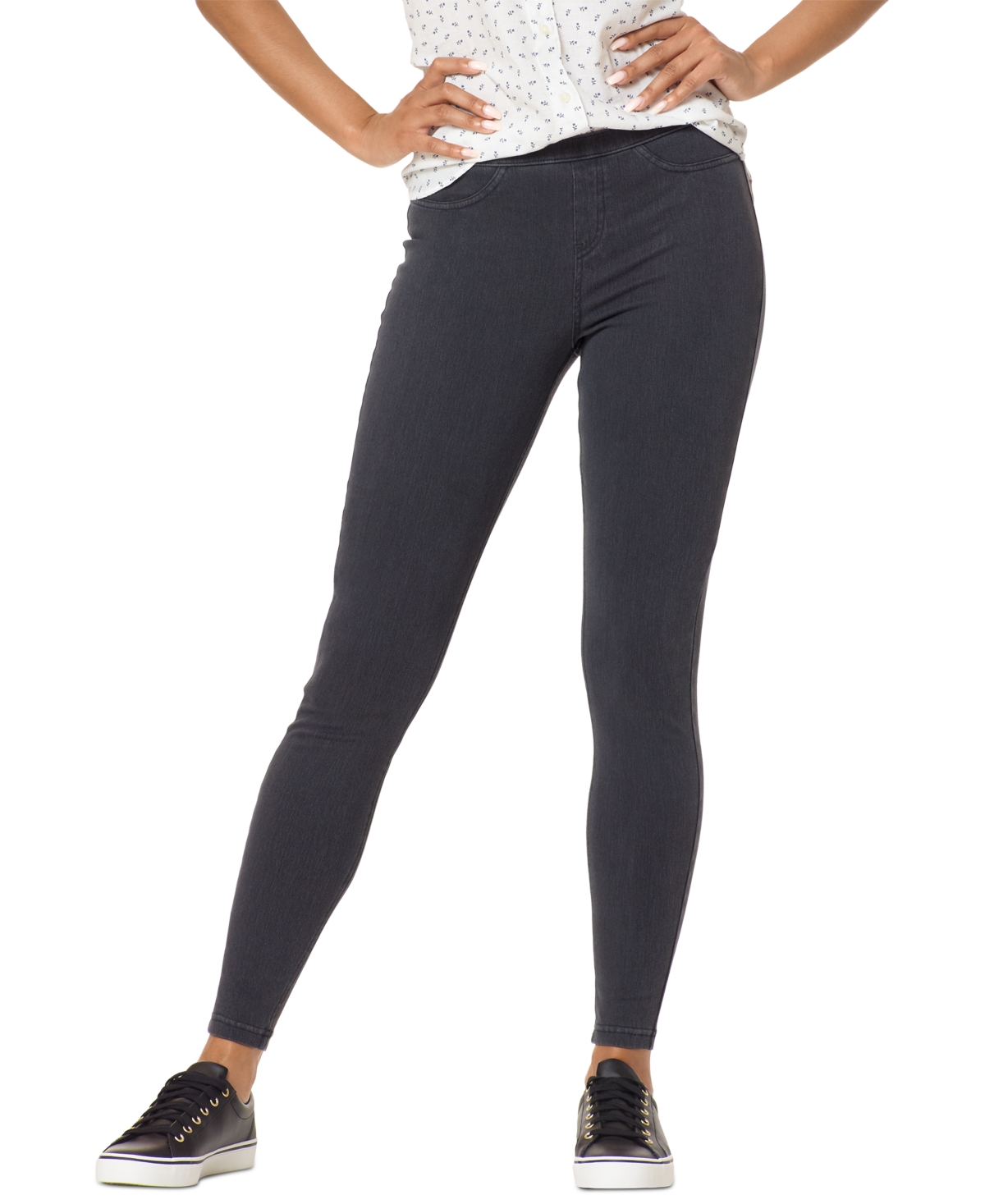 Hue ripped knee denim leggings sale