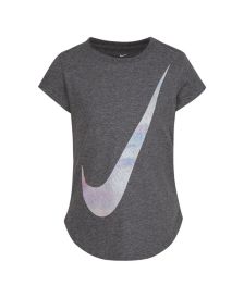 Little Girls Swoosh Rise Print T-shirt