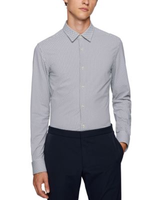 BOSS by Hugo Boss Men's Slim-Fit Pattern Shirt - Macy's