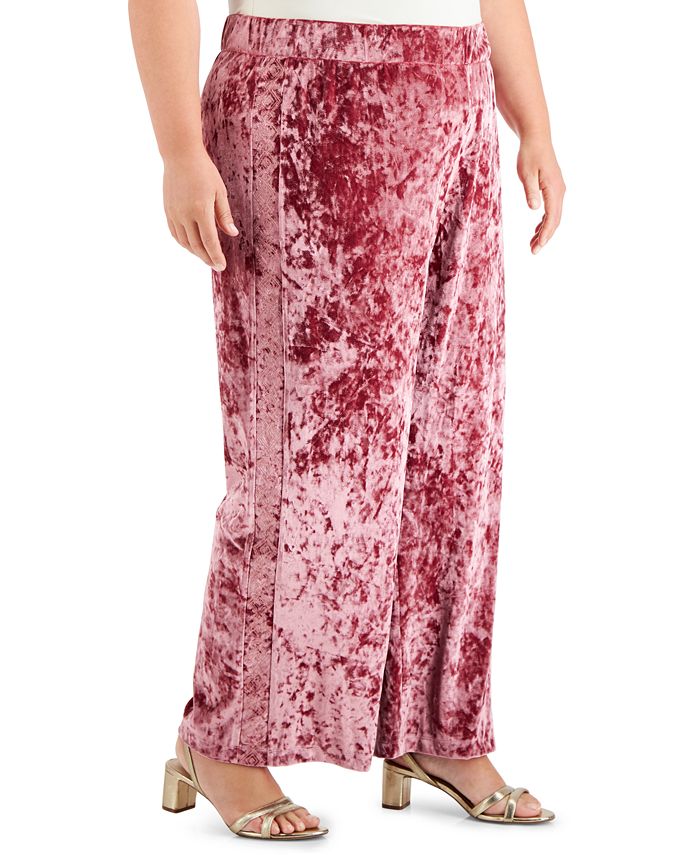 Grey Oversized Velvet Lounge Pants