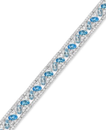 Macy's - Blue and White Topaz Tennis Bracelet in Sterling Silver