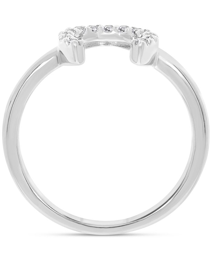 Macy's Diamond Horseshoe Ring (1/10 ct. t.w.) in 10k White Gold or 10k