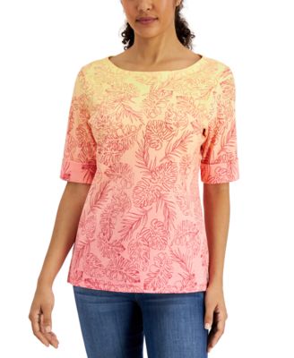 Karen Scott - Printed Ombr&eacute; Top, Created for Macy's