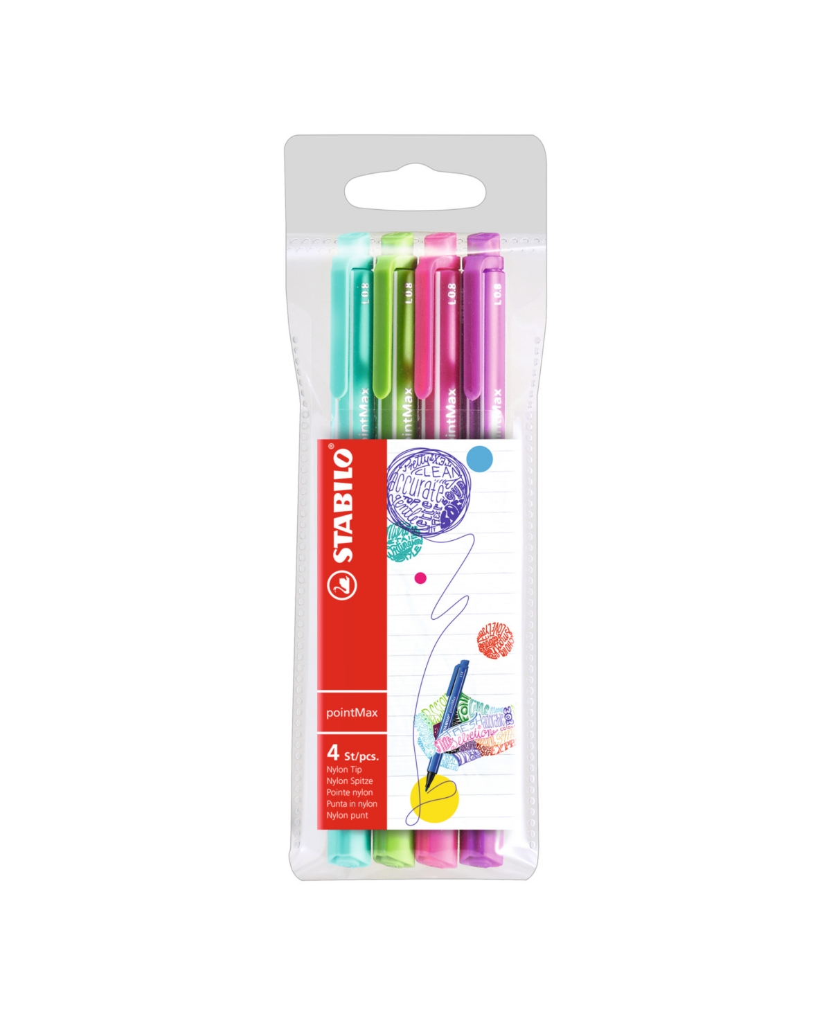 pointMax Color Pen Wallet Set, 4 Pieces - Multi