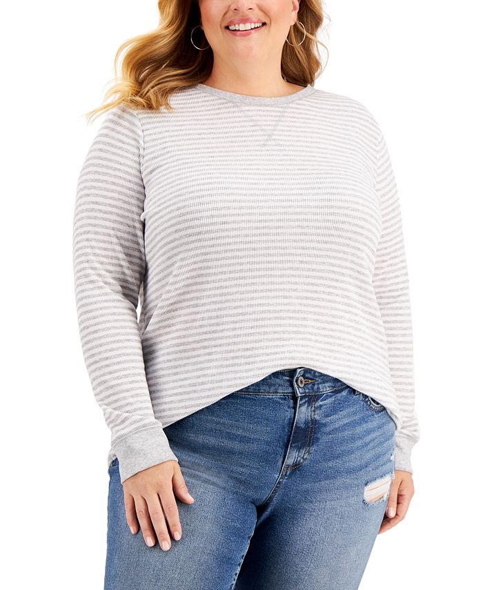 Style & Co Plus Size WaffleKnit Top, Created for Macy's Macy's