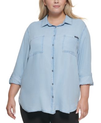 Shirt Macy\'s Jeans Trendy - Calvin Plus Size Klein Utility