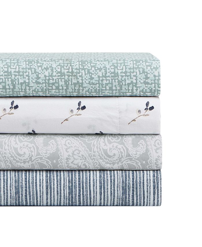Sanders Washed Printed Microfiber 4 Pc. Sheet Set, Full Macy's