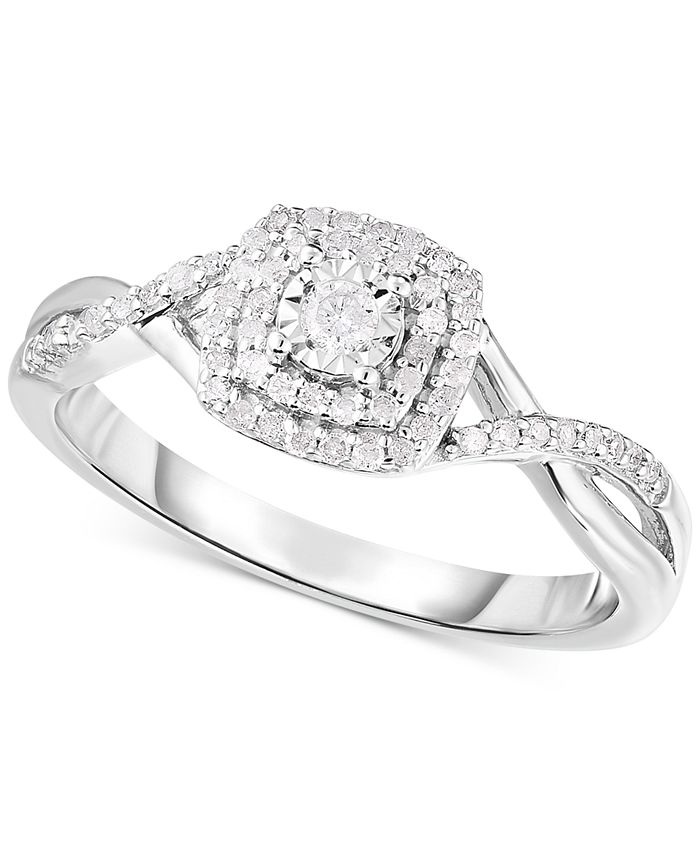 14KT White Gold Promise Ring 0.03 CT. T.W.