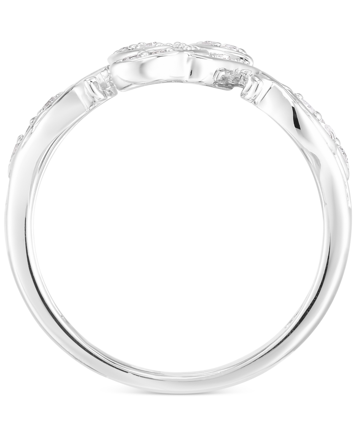 Shop Macy's Diamond Vine-inspired Ring (1/5 Ct. T.w.) In Sterling Silver. In Sterling Silver,yellow