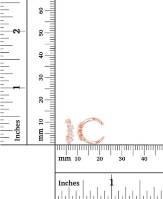 Cubic Zirconia Round and Baguette Ear Cuffs