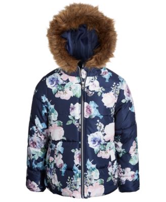 S Rothschild & CO - Big Girls Floral-Print Bubble Jacket