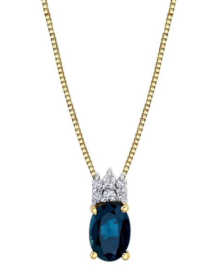 Macy's blue online sapphire necklace