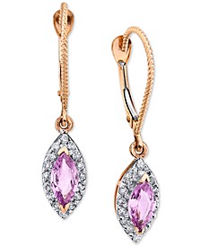 Pink Sapphire (1-1/10 ct. t.w.) & Diamond (1/4 ct. t.w.) Drop Earrings in 14k Rose Gold