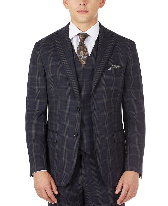 Tallia Men's SlimFit Wool Plaid Suit Jacket & Reviews Blazers