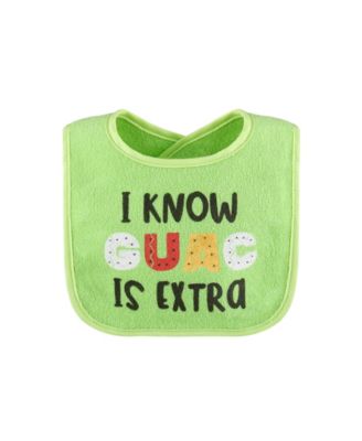 Cotton Baby Bibs for Girls or Boys, 8 Pack, Green, Blue, Yellow