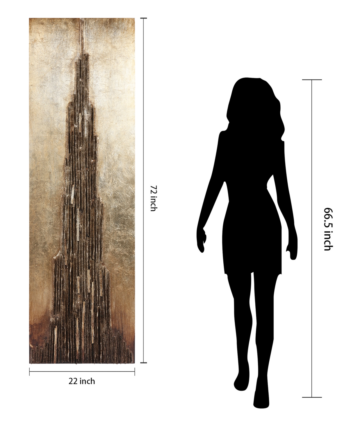 Empire Art Direct Stratified Metallic Handed Painted Rugged Wooden Wall Art, 2.8