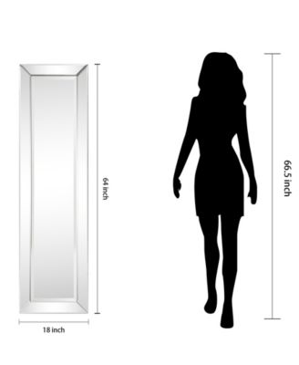 Solid Wood Frame Covered with Beveled Clear Mirror - 64" x 18"