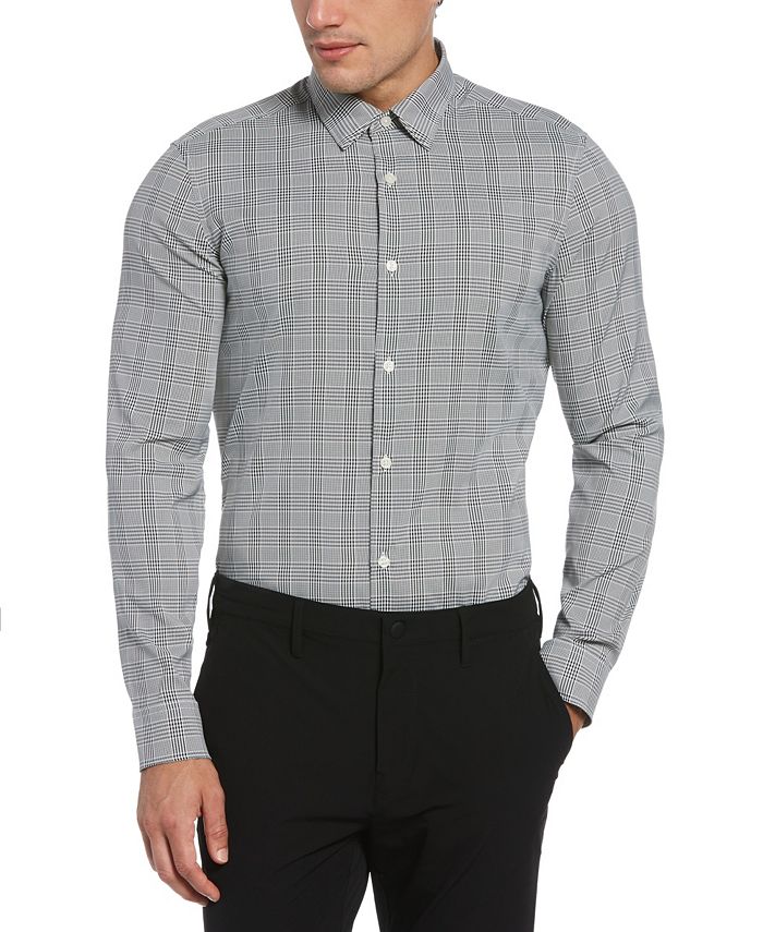 Perry Ellis Men's Motion Slim Fit Long Sleeve Stretch Shirt - Macy's