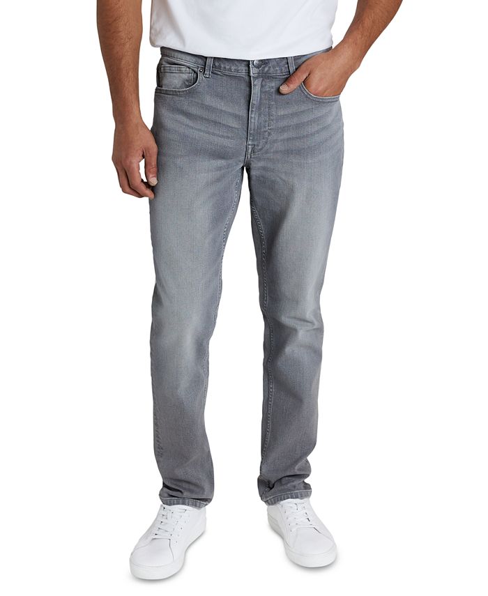 Men's Grey Slim Straight Jeans, Men's Bottoms