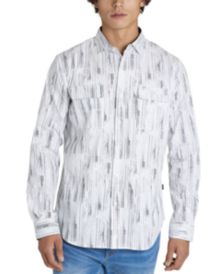 Men's Stretch Scratch Stripe Print Long-Sleeve Shirt, Created for Macy's