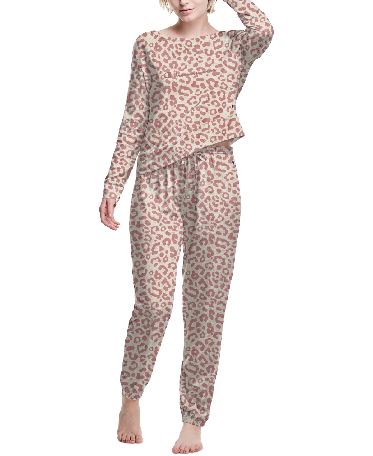 Champion Long-Sleeve Top & Jogger Pants Pajama Set