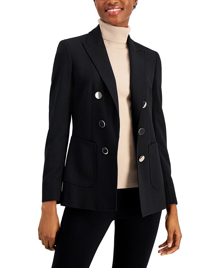 Anne Klein Faux-Double-Breasted Jacket - Macy's