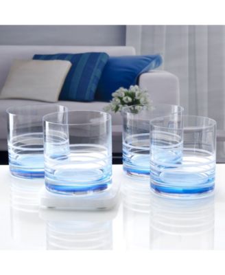 Cal Blue Ombre Double Old Fashioned Glasses, Set of 4
