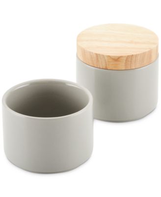 Ceramic Stacking Spice Box Set with Lid, 2-Piece