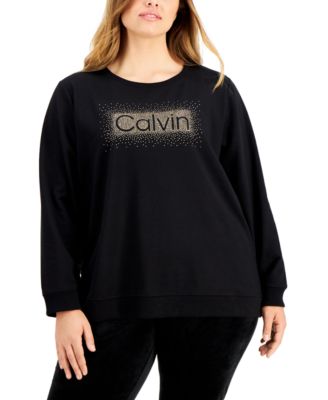 Calvin Klein - Plus Size Embellished-Logo Sweatshirt