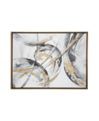 by Cosmopolitan Gold Contemporary Abstract Canvas Wall Art, 30" x 40"