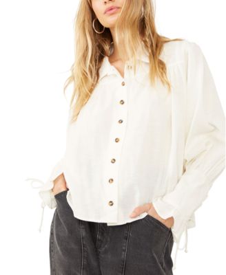 Free People - Kiss Kiss Button-Front Cotton Top
