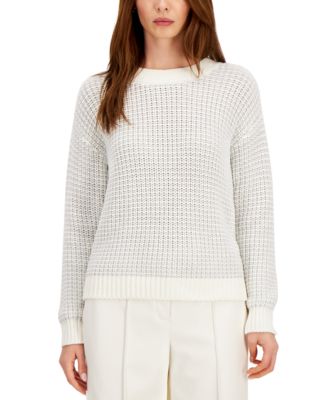 Alfani - Crewneck Metallic-Detail Sweater
