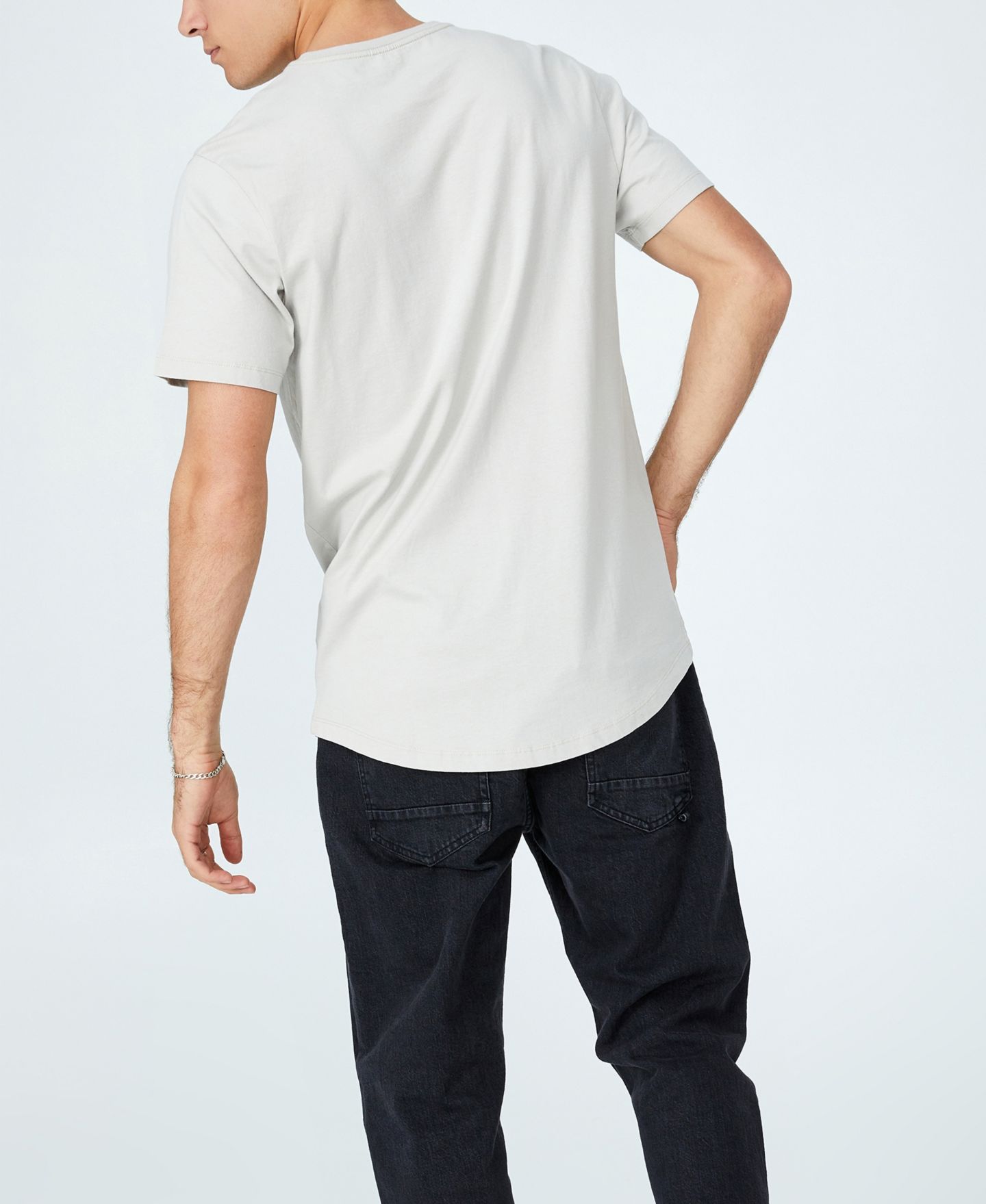 Мужская футболка Cotton On Organic Longline, цвет: Дымчатый — фото 3