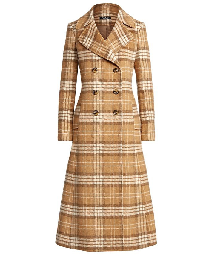 Lauren Ralph Lauren Plaid Double-Breasted Maxi Coat & Reviews - Coats ...